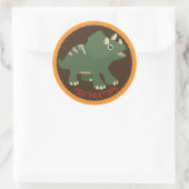 Sticker Rond Dinosaur Triceratops Anniversaire Cupcake TopÉtiqu (Sac)