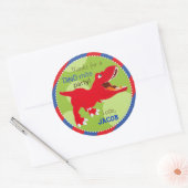 Sticker Rond Dinosaur Tyrannosaurus Rex Anniversaire Cupcake To (Enveloppe)