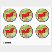 Sticker Rond Dinosaur Tyrannosaurus Rex Anniversaire Cupcake To (Feuille)