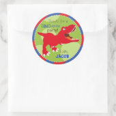 Sticker Rond Dinosaur Tyrannosaurus Rex Anniversaire Cupcake To (Sac)