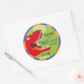 Sticker Rond Dinosaur Tyrannosaurus Rex Anniversaire Cupcake To (Enveloppe)