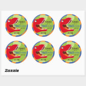 Sticker Rond Dinosaur Tyrannosaurus Rex Anniversaire Cupcake To (Feuille)