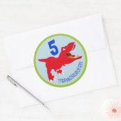 Sticker Rond Dinosaur Tyrannosaurus Rex Anniversaire Cupcake To (Enveloppe)