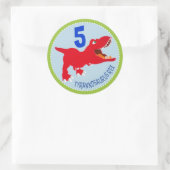 Sticker Rond Dinosaur Tyrannosaurus Rex Anniversaire Cupcake To (Sac)