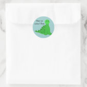 Sticker Rond Dinosaur Vert cool (Sac)