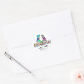 Sticker Rond Dinosaur Wildflower Gay Wedding (Enveloppe)