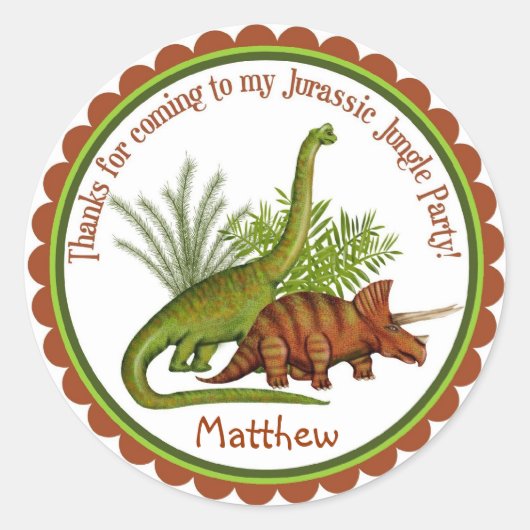 Sticker Rond Dinosaure (Devant)