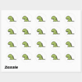 Sticker Rond Dinosaure (Feuille)