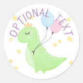 Sticker Rond Dinosaure à ballons (Devant)