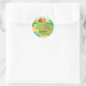 Sticker Rond Dinosaure adorable (Sac)