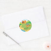 Sticker Rond Dinosaure adorable (Enveloppe)