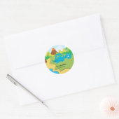 Sticker Rond Dinosaure adorable (Enveloppe)