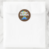Sticker Rond Dinosaure Anniversaire Saurus Garçon Famille Fille (Sac)