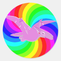 Dinosaure arc-en-ciel Pteranodon rose