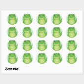 Sticker Rond Dinosaure Baby shower T-Rex (Feuille)