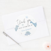 Sticker Rond Dinosaure Bleu Anniversaire Timbre Par Faveur (Enveloppe)