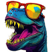 Sticker Rond Dinosaure Bleu Joyeux Anniversaire Merci