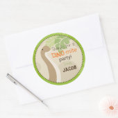 Sticker Rond Dinosaure Brontosaurus Topkaphyloïde de la ciboule (Enveloppe)