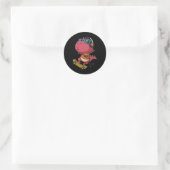 Sticker Rond dinosaure cool jouant skate board (Sac)