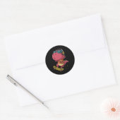 Sticker Rond dinosaure cool jouant skate board (Enveloppe)