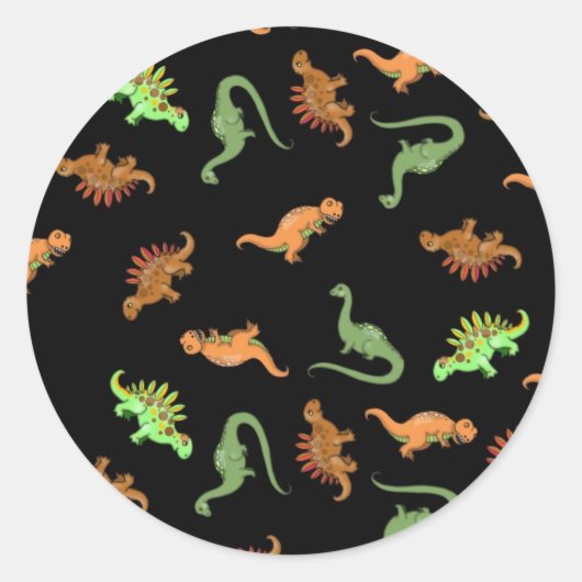 Sticker Rond Dinosaure cute (Devant)