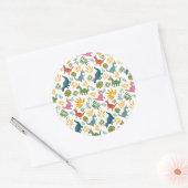 Sticker Rond Dinosaure dessiné à la main fête d'anniversaire de (Enveloppe)