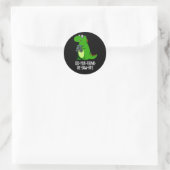 Sticker Rond Dinosaure Dinosaure Pun Dark BG (Sac)