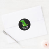 Sticker Rond Dinosaure Dinosaure Pun Dark BG (Enveloppe)