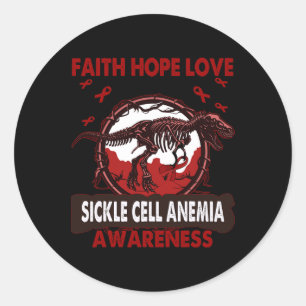 Sticker Rond Dinosaure Faith Hope Love SICKLE CELL ANEMIA Award