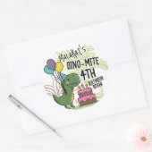 Sticker Rond Dinosaure fête d'anniversaire de Dino-Mite (Enveloppe)