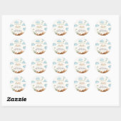 Sticker Rond Dinosaure Hatching Bientôt Baby shower Merci (Feuille)