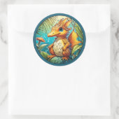 Sticker Rond Dinosaure Imaginaire mignon (Sac)