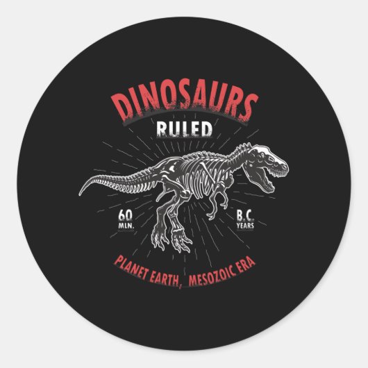 Sticker Rond Dinosaure Planète Terre Mésozoïque | Dinosaure (Devant)