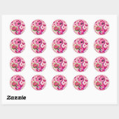 Sticker Rond Dinosaure Pop Girl (Feuille)