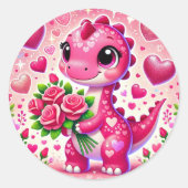 Sticker Rond Dinosaure Pop Girl (Devant)