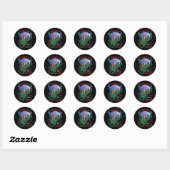 Sticker Rond Dinosaure Santa Claus (Feuille)