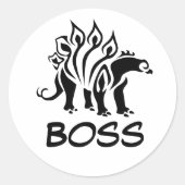 Sticker Rond Dinosaure Spiridé de Stegosaurus noir (Devant)