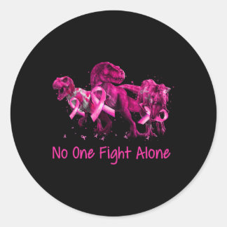 Sticker Rond Dinosaure T Rex Lutte de sensibilisation au cancer