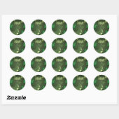 Sticker Rond Dinosaure T-rex Vert Avec Texte Roar (Feuille)
