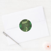 Sticker Rond Dinosaure T-rex Vert Avec Texte Roar (Enveloppe)