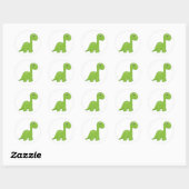 Sticker Rond Dinosaure vert (Feuille)