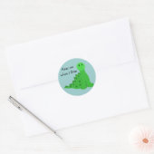 Sticker Rond Dinosaure Vert Cool (Enveloppe)