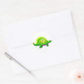 Sticker Rond Dinosaure vert et violet (Enveloppe)