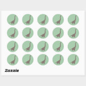 Sticker Rond Dinosaure vert illusima (Feuille)