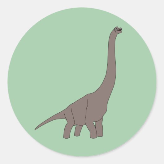 Sticker Rond Dinosaure vert illusima (Devant)