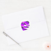 Sticker Rond Dinosaure violette Fille T-Rex fête d'anniversaire (Enveloppe)