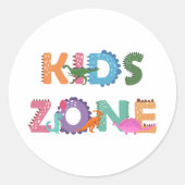 Sticker Rond Dinosaures (Devant)