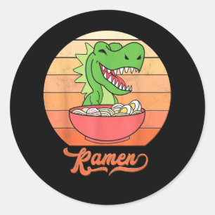 Sticker Rond Dinosaures de forêt animale vintage
