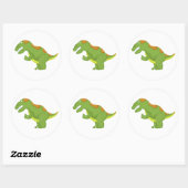 Sticker Rond dinosaures drôles (Feuille)