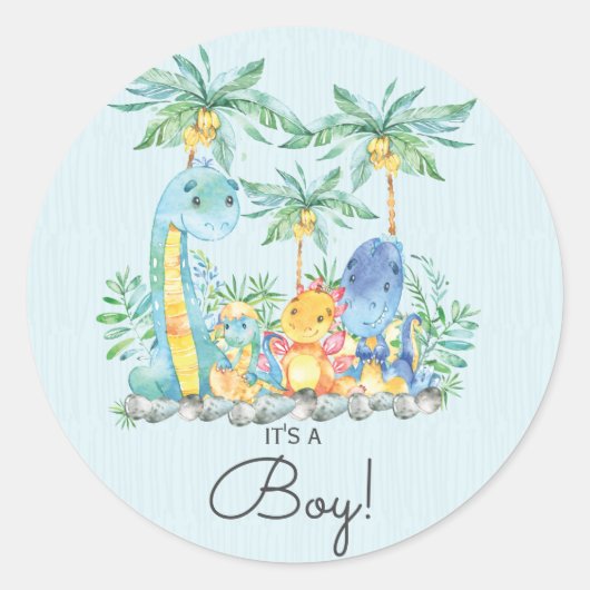 Sticker Rond Dinosaures mignons C'est un chevalet de favoritism (Devant)